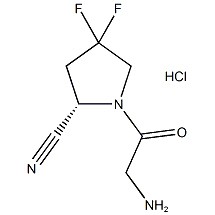 (S)-1-(2-Aminoacetyl)-4,4-difluorpyrrolidine-2-carbonitriltrifluoracetaat CAS-nr.:1448440-51-4