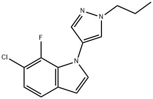 6-Chloor-7-fluor-1-(1-propyl-1H-pyrazool-4-yl)-1H-indool CAS-nr. : 1782070-67-0